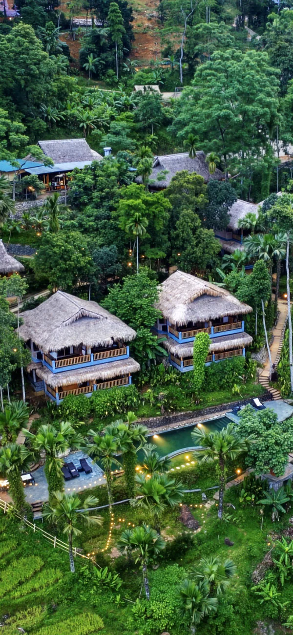 Flygfoto över PuLuong Retreat