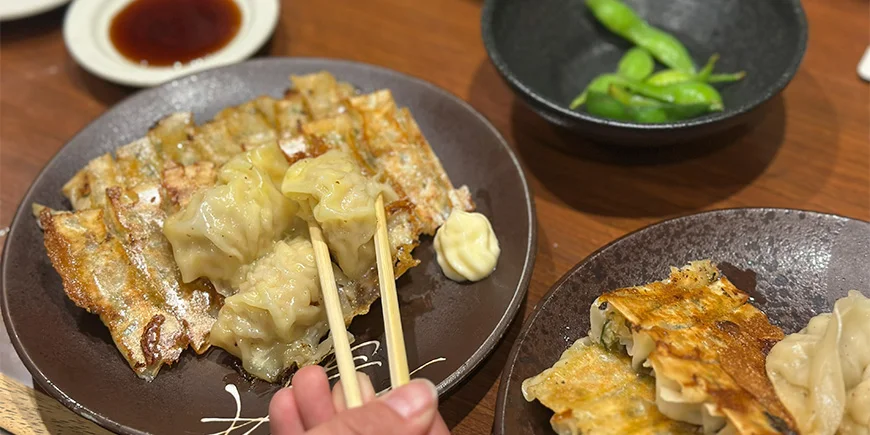 Gyoza från restaurang i Kyoto