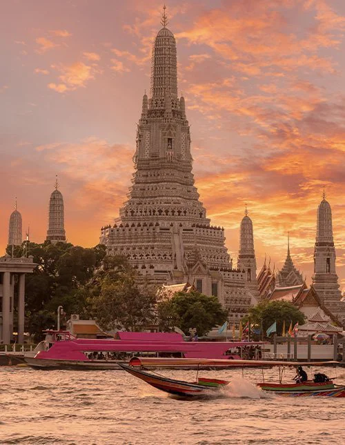 Den vackraste utsiktsplatsen: Wat Arun i Bangkok, Thailand